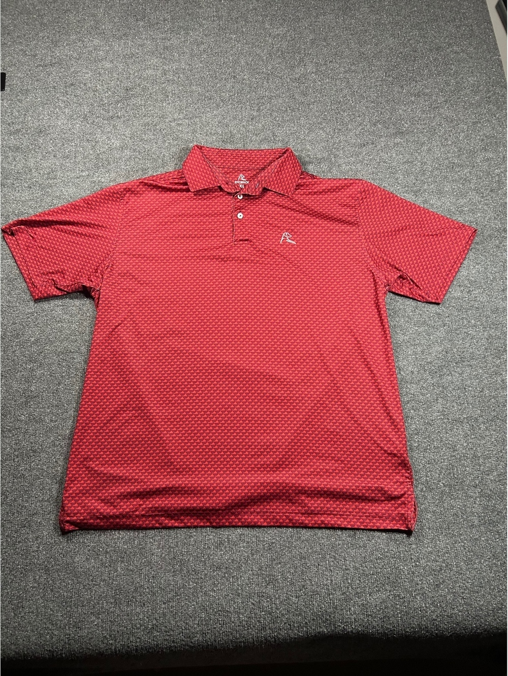 Rhoback Men's Red Patterned Polo Shirt XL